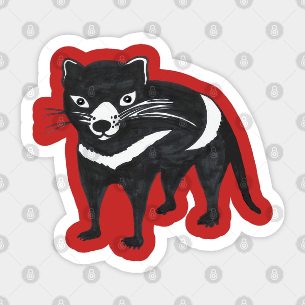 "Tassie Devil" Sticker by topologydesign